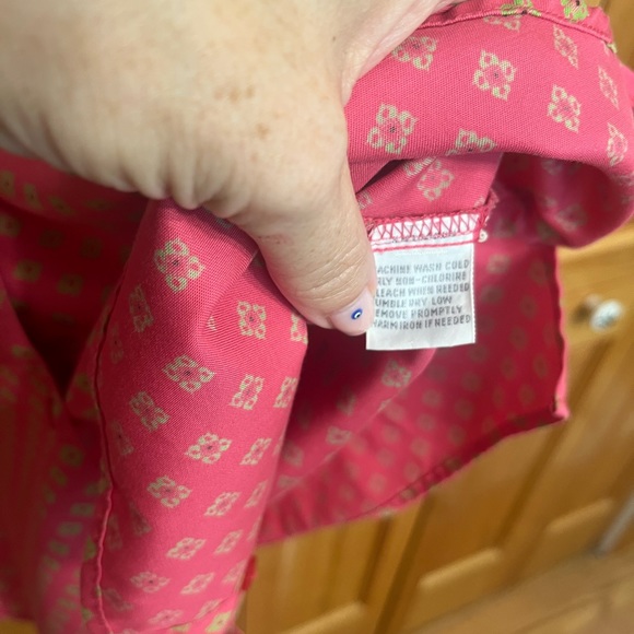 Pink and khaki print blouse from Foxcroft. Size XL. Long sleeve. Wrinkle… - Picture 9 of 9